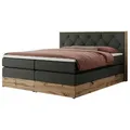 Boxspringbett mit Bettkasten Veneto King , grau , Maße (cm): B: 188 H: 115
