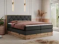 MKS MÖBEL Boxspringbett VENETO KING (Doppelbett, Multipocket-Matratzen, Topper T25/Visco, T30-Schaum), zwei Bettkästen und Rahmen in Eichen-Optik, Schlafzimmer, Polsterbett