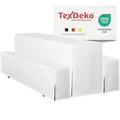 TexDeko® Hussen Bierzeltgarnitur 3-teiliges Set Premium blickdicht strapazierfähig 2 Bierbankhussen 1 Biertischhusse 220x50cm für Festzeltgarnitur (Weiß)