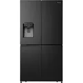 Hisense RQ760N4BFE Side-by-Side Kühl-Gefrier-Kombination, 584 Liter, Kühlen 352 L, Gefrieren 232L, Eiswürfel-/Wasserspender, Nofrostplus, schwarz - Schwarz