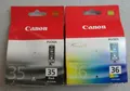2 OVP Canon PGI-35 Black CLI-36 Color Pixma für ip100,ip110,mini260,TR150