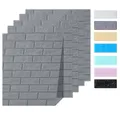 HOOZ Wandpaneel 5x Wandpaneele 3D-Ziegelsteinoptik 77x70x0,5 cm selbstklebend - grau, BxL: 77x70 cm, (5-tlg)