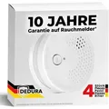 Dedura Rauchmelder Set (4 Stück), DIN EN 14604, Rauchwarnmelder inkl. Batterie