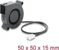 Delock Radiallüfter / Lüftergebläse 12 V DC 50 x 50 x 15 mm mit 3-Pin Lüfteranschluss, schwarz (67490)