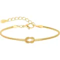 J.Fée 2 Artikel Armband Damen Silber 925, 14K Knoten Armband Gold, Partner Ar...