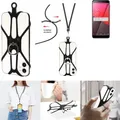 K-S-Trade 3in1 Handykette Handyband Handykordel Halsband Smartphone-Ring Handy-Ring kompatibel mit Vodafone Smart N9 Fingerhalterung Handyring