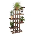 Relaxdays 2-tlg. Pflanztreppe Set Dunkelbraun