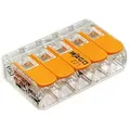 Wago 221-615 Verbindungsklemme mit Hebel transparent für alle Leiterarten 5-Leiter bis 6qmm