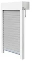 Schellenberg 39059 Aufsatzrollladen-Set für Fenster, Rollladensystem Mini, PVC, 100 x 100 cm, weiß/grau, kürzbar in Höhe, Breite, inkl. EPS-Dämmung und Zubehör für die Selbstmontage