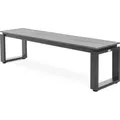 di volio Gartenbank Pisa - grau, aus Aluminium und Kunstholz, 160x36,5x41,5 cm, wetterfest & langlebig, für Garten, Terrasse und Balkon - Grau/Schwarz