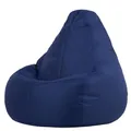 Bean Bag Bazaar Dalton Outdoor Sitzsack für Erwachsene, Dunkelblau, Gaming Sitzsack mit Füllung, Bean Bag, Wasserabweisender Stoff, Bequemer Sessel für Wohnzimmer, Schlafzimmer, Garten