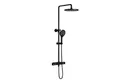 BERNSTEIN® Duschsäule mit Thermostat 8221 PRO Schwarz Duschsystem mit Multifunktionshandbrause und Regenduschkopf Anti-Kalk-Düsen Thermostatarmatur Cool-Body-Funktion, Stangenleiter verstellbar