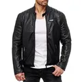 RedBridge Lederimitatjacke mit auffälligen Absteppungen im modischen Bikerstil auch in großen Größen erhältlich schwarz XXL