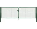 Wellengitter-Doppeltor ALBERTS 400,4 x 125 cm inkl. Pfosten 7,6 x 7,6 cm zinkpho