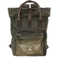 Greenburry Tagesrucksack "Aviator" Explorer No2 Canvas 38x42cm khaki, mit Tabletfach, rustikaler Vintagestil