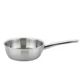 Spring Vulcano Cut Resist Sauteuse, Ø 20 cm, 7,5 cm Hochrand Pfanne, Edelstahl Pfanne, Antihaftbeschichtet, Induktionsgeeignet, 5-Lagen-Mehrschichtmaterial, Kratzfest, Kochtopf Induktion