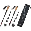 Steinwood Premium Carbon Wanderstöcke Teleskop - Trekkingstöcke Damen & Herren - Wanderstock Carbon Ultraleicht mit Kork-Griff und Gummipuffer Set