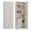 BADEZIMMERSCHRANK NEL DD 1K Korb in Kaschmirfarbe Lange Türen - Beige