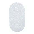 Relaxdays Badewannenmatte Steinoptik, rutschfeste Badeeinlage mit Saugnäpfen, waschbare Rutschmatte, 36 x 68 cm, weiß, 1 Stück