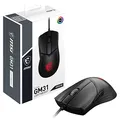 MSI Clutch GM31 Lightweight Gaming Maus - 12.000 DPI Optischer Sensor, Rechtshänder, 60M+ Click OMRON Schalter, 6 Tasten, FriXionFree Kabel, 1ms Latenz, RGB Mystic Light, 58g - Kabelgebunden, schwarz