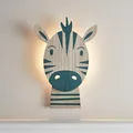 Lights4fun LED Zebra Wandleuchte mit Fernbedienung und Timer batteriebetrieben Innenbereich Kinderzimmer Nachtlicht für Jungen und Mädchen Babyzimmer Safari Tiere Dschungel Afrika [Energieklasse ]