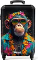 NoBoringSuitcases.com Hartschalen Handgepäck Koffer 55x35x20 cm, 36L, Sommerliche Graffiti: Affe, Reisekoffer mit 4 Rollen