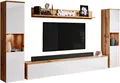 OTTO home Wohnwand PARIS, Vitrine Türanschlag links/rechts wechselbar, (Komplett-Set, 4-St), grifflose Design, stehend und hängend montierbar
