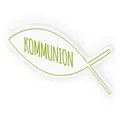 itenga Türschild Tischdeko Aufsteller Fisch grün Kommunion 30,0 x 11,5 cm