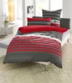 H.I.S Bettwäsche "Majoran", rot, B/L: 135cm x 200cm, 1 Stk., 1 Stk., Linon, B/L: 40cm x 80cm, 2