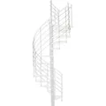 Minka Spindeltreppe Venezia weiß lackiert mit Handlauf und UK in weiß Ø160cm bis 305,5cm Geschosshöhe