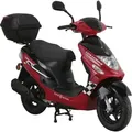 Motorroller ALPHA MOTORS "CityLeader", rot (rot, schwarz), Motorroller & Mofas, 25 km/h, inkl. Topcase, B:68cm H:105cm L:183cm