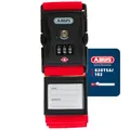 ABUS Kofferband mit TSA-Schloss 620TSA/192 - Koffergurt mit 3-stelligem Zahlencode - Namensschild inklusive - rot