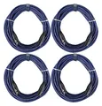 Pronomic 4er Set Stage DMX3-20 DMX-Kabel 20 Meter (zur Verkabelung von Lichteffekten, Goldkontakte, Mantelfarbe: Blau, XLR Male zu XLR Female) blau