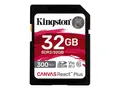 Kingston 32GB Canvas React Plus SDHC UHS-II 300R/260W U3 V90 for Full HD/4K/8K - High Capacity SD (SDHC)