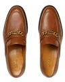 GUCCI Slip-On Chain Mokassins Loafer Goldfarbene Kette mit Mini-Interlocking G-Logo