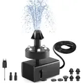 Gartenbrunnen Vogelbad LED, Springbrunnen, Wasserpumpe, Beleuchtet, 24H, Außen