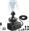 SZMP Vogelbad Springbrunnen 24h LED 7 Düsen 5m Kabel Garten Teich Außen Bunte XL