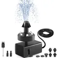 Springbrunnen Verstellbarer Vogelbad Brunnen für außen 24H mit Bunte LED Leuc...
