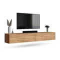Planetmöbel West TV-Schrank, Fernsehtisch 200 cm lang, TV-Board hängend oder stehend, Fernsehschrank für Wohnzimmer, 2X TV Möbel 37,8 x 100 x 30 cm, Gold Eiche