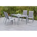 Merxx Gartenmöbel Amalfi di Lusso Set 5tlg. 4 Stapelsessel diamantbraun +1 Tisch