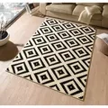 HANSE Home Teppich Raute, rechteckig, Höhe: 9 mm, Läufer, Kurzflor, Skandi, Raute, Wohnzimmer, Schlafzimmer, Flur schwarz 80 cm x 300 cm x 9 mm