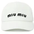 Miu Miu Baseball Cap Basebalkappe Kappe Mütze Logo Cap Logostickerei auf der Vorderseite - Hergestellt in Italien weiß S