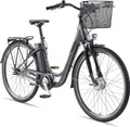 Telefunken E-Bike RC830 28 Zoll mit 3-Gang Shimano Nabenschaltung / Frontmotor 250W / Sitzrohrakku 531,3 Wh / anthrazit