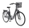 TELEFUNKEN E-Bike Damen 28 Zoll Elektrofahrrad - 3-Gang Nabenschaltung mit Rücktritt, Pedelec Citybike Alu mit Fahrradkorb, Frontmotor 250W /10,4Ah / 36V Sitzrohrakku, RC830 Multitalent