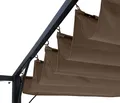 Pergola HWC-C42, Garten Pavillon, stabiles 6cm-Gestell + Schiebedach 3x3m taupe-braun