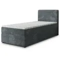 BOXBETT PISA 90 90x200 cm mit Matratze und Topper, H2+H3 - Grau