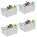 GarPet 4x Aufbewahrungsbox faltbar Stoff Aufbewahrungskorb faltbar Schrank Organizer Filzkorb Aufbewahrung faltbare Stoffbox klein 25x31x15 hellgrau Sparpaket