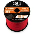 GO!elements Abspannleine Paracord 550 - 4mm, Paracord 550 aus reißfester Nylonschnur rot 100m