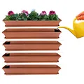 Hossi's Wholesale 4er Blumenkasten Set Balkonkasten Pflanzkasten Terracotta mit Bewässerungssystem und Balkonkasten Untersetzer 100cm