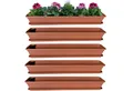 BURI Blumenkasten 4er Blumenkasten Set 100cm Pflanzkasten Terracotta mit Matte & Schale
